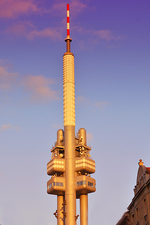 Bertazzoni, Czech, Nikon, Republic, antennas, architecture, building, city, colors, details, east Europe, highlights, structure, sunset, tower, traveling