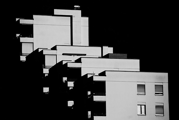 Architecture, Contrast, Lugano, Shade, Sky, Structures, Windows, Black & white", highlights,