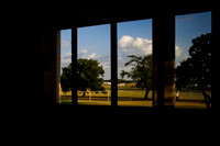 Interiors, architectural, contrast, darkroom, garden, landscape, sky, structure, trees, window