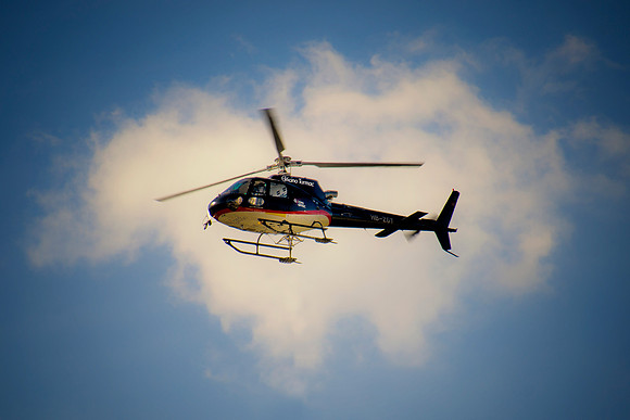 Helicopter, "blue sky", clouds, contrast, flying, sky