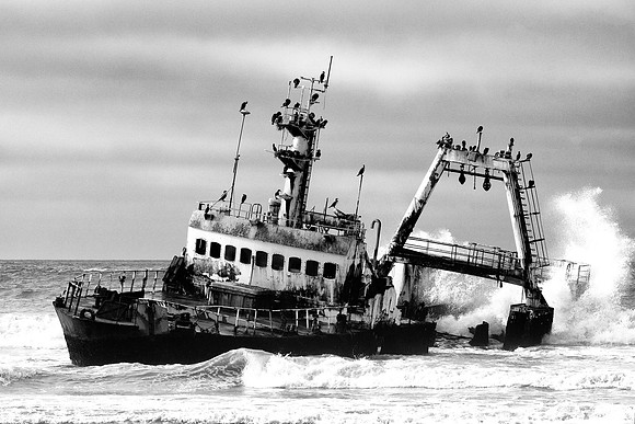 Bertazzoni, HDR, Namibia, Nikon, abstract, artistic, "big boat", boat, colors, container, details, floating, ocean, pipe, scenic, sea, smoke, structure, "sunk boat", tower, "black & white"