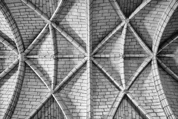 arches, church, cathedral, building, architectural, bricks, details, "black & white", lines