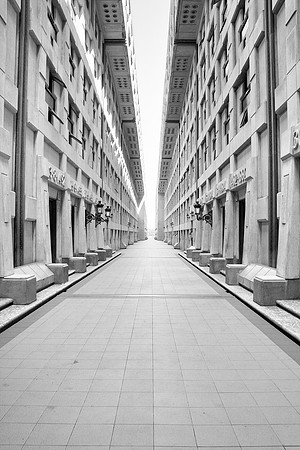 prospective, "black & white", hallway, monument, architecture, details,
