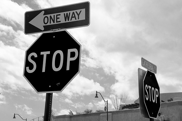 signs, stop, bertazzoni, artistic, abstract, "black & white", lines, sky, clouds