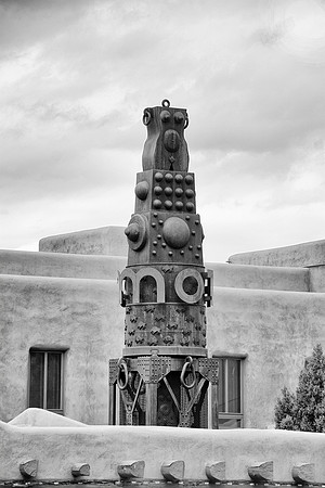 sculpture, "Santa Fe", "New Mexico", wall, abstract, "black & white", bertazzoni, details, structure, artistic, sky, clouds,