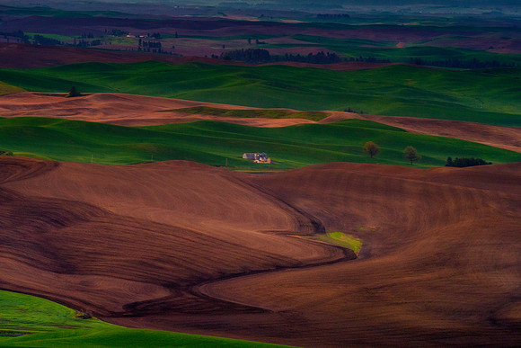 Palouse, Washington, "Washington State", USA, Steptoe, "Steptoe Butte", scenic, colors, nature, landscape, farms, barns, hills, fields, harvesting, clouds, sky, tree, crops, wheat, Idaho, tools, build