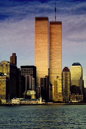 Manhattan, USA, antennas, clouds, hudson, "new york", river, sky, skyscrapers, "twin towers", "world trade center"