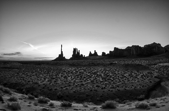 "Monument Valley", "black & white", bertazzoni, artistic, "film grain", scenic, Hollywood