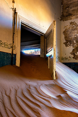 Africa, Bertazzoni, Kolmanskop, Luderitz, Namibia, Nikon, building, cable, colony, colors, concrete, corridor, desert, details, diamonds, door, door, "ghost town", hospital, house, interior, mine, pai