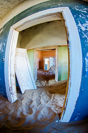 Africa, Bertazzoni, Kolmanskop, Luderitz, Namibia, Nikon, "abandoned home", aisle, "black & white", building, cable, colony, colors, concrete, corridor, desert, details, diamonds, door, door, "ghost t