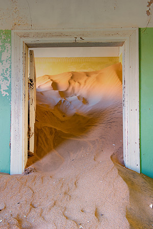 Africa, Bertazzoni, Kolmanskop, Luderitz, Namibia, Nikon, building, cable, colony, colors, concrete, corridor, desert, details, diamonds, door, door, "ghost town", hospital, house, interior, mine, pai