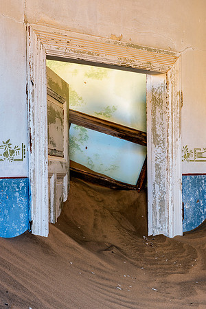 Africa, Bertazzoni, Kolmanskop, Luderitz, Namibia, Nikon, building, cable, colony, colors, concrete, corridor, desert, details, diamonds, door, door, "ghost town", hospital, house, interior, mine, pai