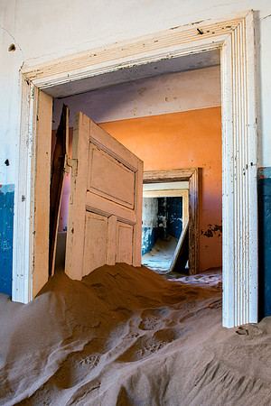 Africa, Bertazzoni, Kolmanskop, Luderitz, Namibia, Nikon, building, cable, colony, colors, concrete, corridor, desert, details, diamonds, door, door, "ghost town", hospital, house, interior, mine, pai