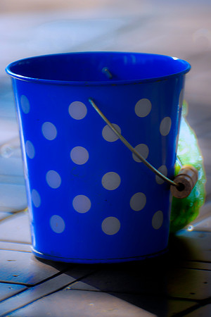 Bucket, candle, children, garden, home, jar, pois, table, vase, yard