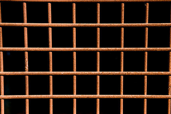 "Wire mesh", barn, dark, fence, jail, metal, net, rust, structure, tools, welding