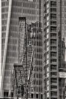 Manhattan, "black & white", crane, glasses, "ground zero", "men at work", "new york", reflections, skyscraper, windows, "world trade center"