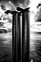 "black & white", boat, details, hdr, pipes, sea, smoke, structure, trio
