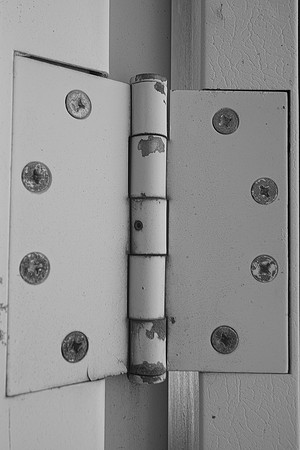 hinge, screws, door, tools, "black & white", abstract, artistic, Nikon, metal, Bertazzoni, details, movement,